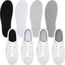 Velmitten 4 Pairs No Show Socks, Breathable Shoe Liner Anti Slip Barefoot Insert, No Stinking Shoe Liner for Men Women (Dark Gray, Light Gray, Black, White)