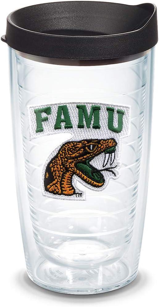 Tervis Florida A&M Rattlers Logo Tumbler with Emblem and Black Lid 16oz, Clear