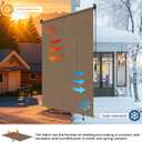 Grandekor Outdoor Roller Shade, 6' W x 6' H, Patio Roll Up Shade, Cordless, Outdoor Privacy Screen, Aluminum, Mocha
