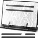 Flutesan Knitting Pattern Holder with 4 Replacement Magnets Knitting Chart Keeper Black Magnetic Cross Stitch Supplies and Accessories Cross Stitch Pattern Holder for Crochet (11.22 x 7.28 Inches)