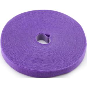 Reusable Fastening Tape Cable Ties 3/4 Inch Double Side Hook Roll (25 Yard, Purple)