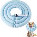 GQIRIL Soft Dog Cone Collar - Adjustable Comfy Recovery Cone for Large Dogs After Surgery to Stop Licking, Waterproof Elizabethan Protective Neck Donut Collar Alternative for Pet (Blue, XL)
