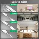 Plug in Light 4FT 2PCS, Linkable LED Daylight Shop Light, No-Flicker, 4FT/2PCS-White