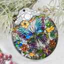 Christmas Decorations Ornaments, Stained Glass Ornament, Christmas Tree Ornaments, 2025 Gift Ornament, Xmas Gift for Friend Family Coworker - Butterfly