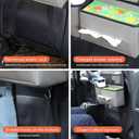 Leather Car Seat Back Organizer with Tissue Holder, Water Bottle Holder, Phone Holder for Road Trips. (Gray)