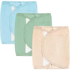 3-Pack Newborn Swaddle Wrap, Adjustable Velcro Swaddles Strap for Infants, Baby Arm Swaddle Band (Blue)