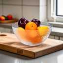 Suwimut 4 Pack Clear Plastic Serving Bowls, 135 OZ Large Round Plastic Bowls, 10 Inch Disposable Reusable Salad Mixing Bowl Buffet Containers for Catering, Party, Salad, Fruit, Chips, Popcorn, Snack