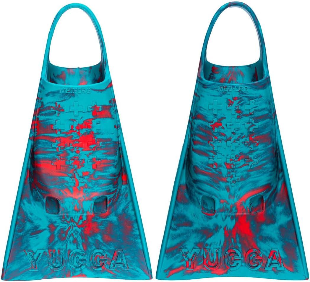 Yucca Fins Short Blade Swimfins for Bodysurfing & Bodyboarding - Premium Malaysian Rubber, 9-10 - ML