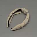 TACOLO Beige Wide Headbands for Women, Knotted Hair Bands Non Slip Fashion Headbands, Womens Headbands Embellished Headband for Hair Decoration, Birthday, Christmas 1 Pcs