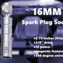 14mm&16mm Magnetic Swivel Spark Plug Socket 12-Point 3/8-Inch Drive 360 Adjustable 1mm Thin Wall Spark Plug Socket Set with Magnet Compatible with BMW Nissan Mini etc.