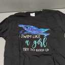 I Swim Like A Girl Try to Keep Up Funny Swimmer Swimming T-Shirt S
