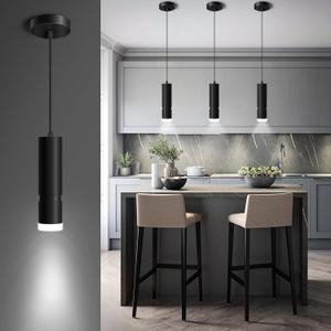 OKELI Pendant Lights Kitchen Island, Modern Unique Adjustable Focus Pendant Lighting for Kitchen Island Dining Room, Bedroom,Bar, Black LED Mini Spot Pendant Lights with 20W,4000K, ETL5026458 (1Pack)