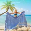 Giant Huge Thin Boho Throw Blanket Turkish Beach Blanket Towel Jumbo Extra Large XL XXL Big Oversized Outdoor Picnic Accessories Travel Essentials for Family Camping Gears Must Haves Yard Mat Navy