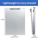 Aluminum Clipboard with Storage, Form Holder Steel Stainless Binder with Metal High Capacity Clip,Heavy Duty Made for Nurses Medical Personnel Jobsite Professionals Stationery Items