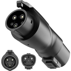 Nacs to J1772 Adapter, Portable Tesla to J1772 Adapter with Fixed Lock Works IP65, Max 80A 250V Converter Compatible with Nacs Wall Mobile Connector Target Chargers for All J1772 EVs Black