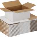EXYGLO 15 Pack 12x9x6 Shipping Boxes for Small Business, White Corrugated Cardboard Small Box for Packaging, Moving, Mailing, and Storing