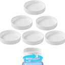 (6-Pack) Calvana 53mm Reusable Water Jug Caps, Lids for 3 and 5 Gallon Water Jug, Water Bottle Cover Screw Top, Compatible with American Maid Plastic Water Bottles and Jugs Ranging, PP Material, White