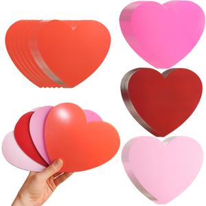 Large Paper Hearts Cutous,80 Pcs Red Pink 6 inches Die Cuts Heart Shape Cards for Valentines Day and Wedding Craft,Classroom Bulletin Board Decor
