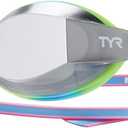 TYR Blackops 140 EV Racing Mirrored Swim Goggles Junior Fit (Silver/Blue/Pink)