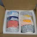 Selamica Ramekins with Lids, 8 oz Oven Safe Creme Brulee Ramekins with Covers, Souffle Dishes Pudding Custard Cups, Stackable Ceramic Small Ramekin Bowls Set for Baking, Dipping, Ice Cream, Set of 6, Assorted Colors