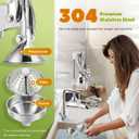 Manual Juicer Hand Press Professional Citrus Juicer Countertop Metal Orange Lemon Pomegranate Squeezer for Commercial Home Restaurant Use( Stainless Steel Heavy Duty Extra Large 7.4*9.8*19.3")