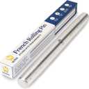 Ultra Cuisine French Rolling Pin for Baking  Tapered Stainless Steel Design with Measurements, Professional or Home Use with Pizza, Cookie, & Pastry Dough, or Fondant and Pie Crust  Dishwasher-Safe