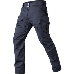 CARWORNIC Gear Men's Tactical Cargo Pants Waterpoof Lightweight Rip Stop EDC Military Combat Trousers Navy Blue 34/32