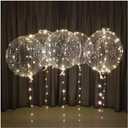 LED Light up Bobo Party Balloons kit 6 Pack-Clear Warm White with Cell Batteries Included Great with Helium or air (warm white, 6 pack)