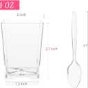 Jnnzzggu 50 Pack 4 oz Square Plastic Dessert Cups with Spoons,Clear Plastic Parfait Appetizer Cup Parfait Cups for Desserts,Appetizers,Ice Cream
