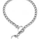 Choke Collar for Dogs, Dog Choker Collar for Large Dogs Heavy Duty Training Metal Slip Dog Chain Collars for Small Medium Large Breed Pets Boys Girls, Silver S (S(Neck Max 16inch)D2.5mm)