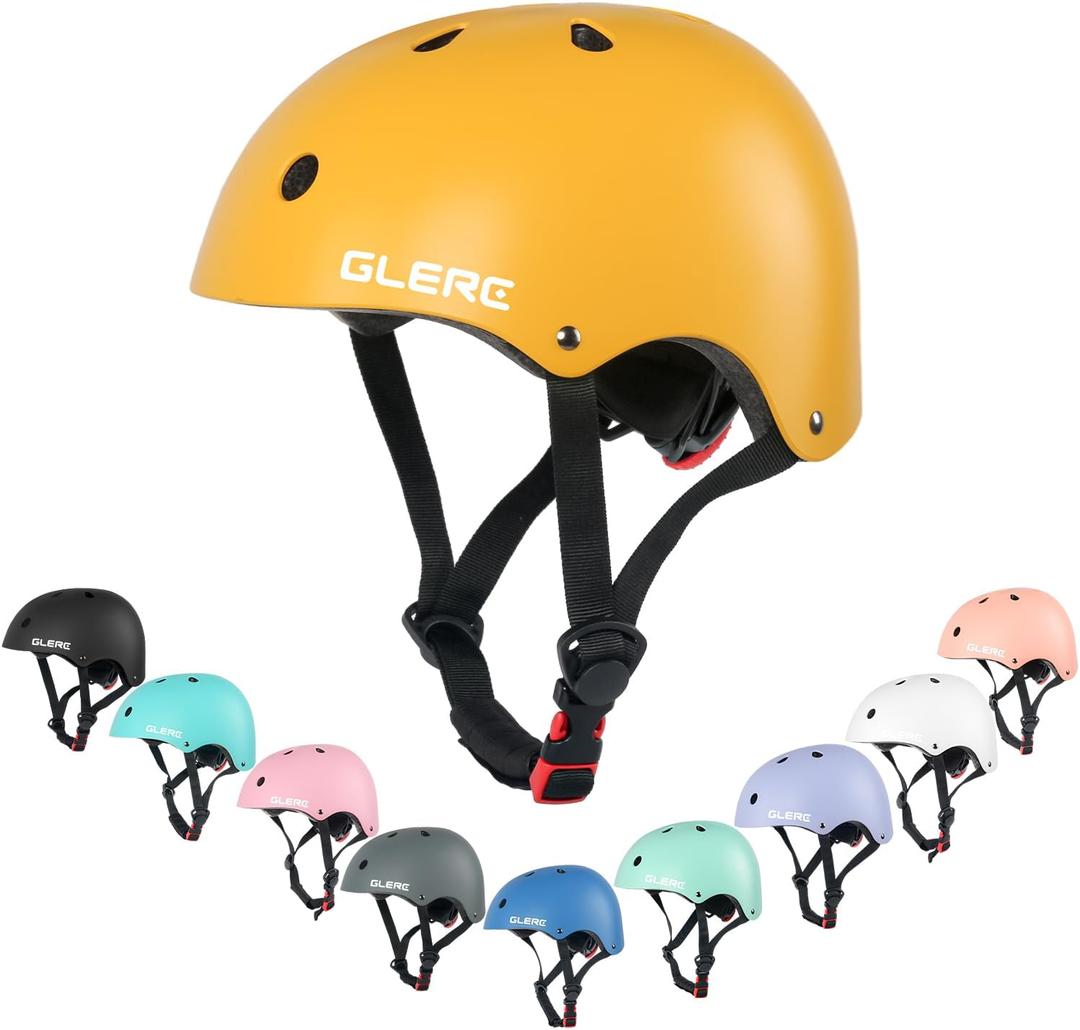 Glerc Warrior Kids Bike Helmet, Adjustable Toddler Helmet for Age 3-16 Years Boys Girls, Sport Helmet for Skateboard Scooter Skating Skiing Climbing & Lightweight, Multiple Colors (Medium, yellow)
