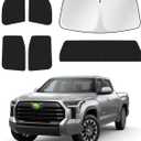 Windshield Sun Shade for 2022-2025 2026 Toyota Tundra Sunshade Side Rear Window Shade Cover Sun Visor Shield Privacy Protection Keep Vehicle Cool Black 6PCS