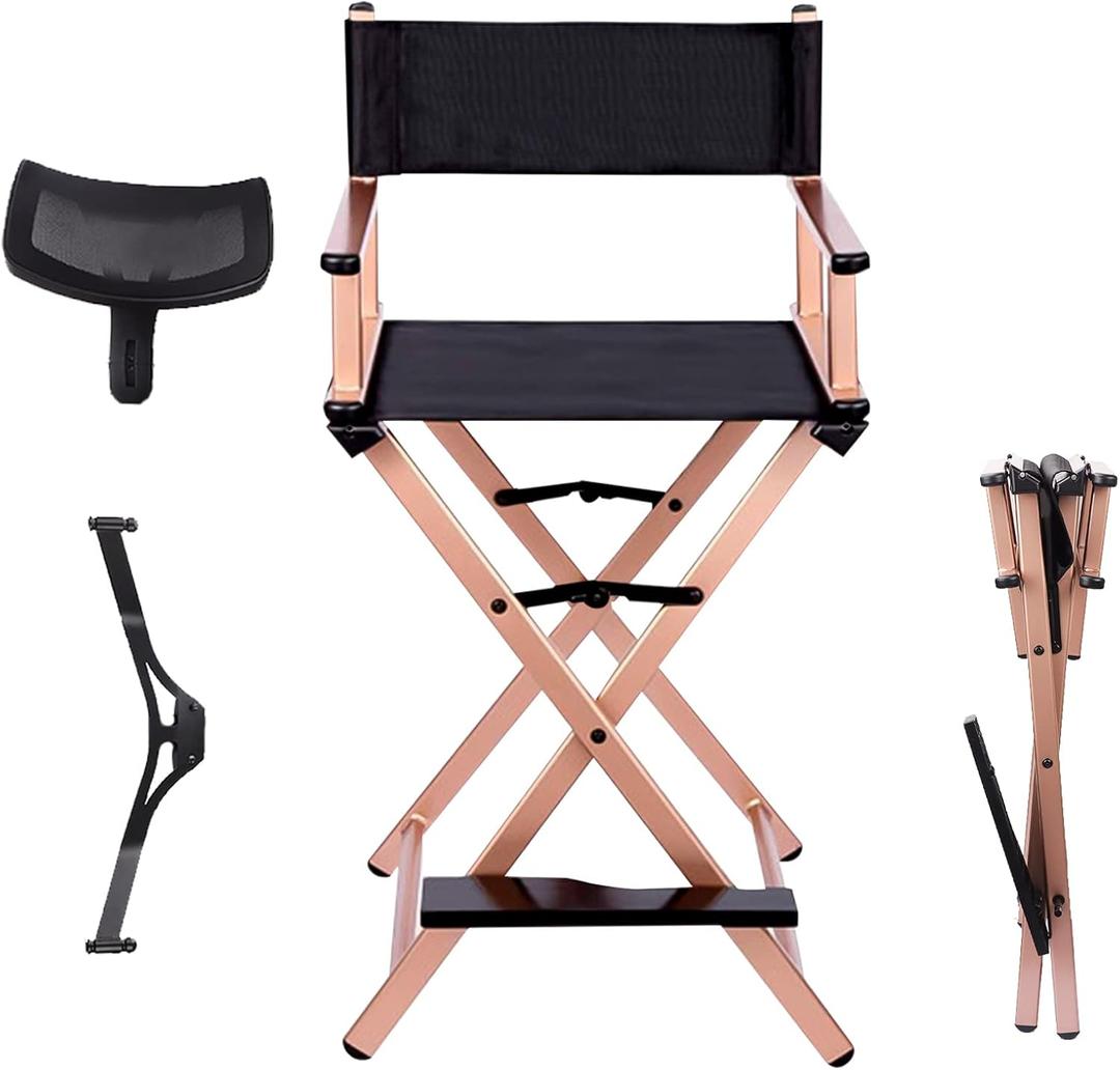 Lorvain Folable Makeup Artist Stool Chair, 20.48D x 8.66W x 37.6H in