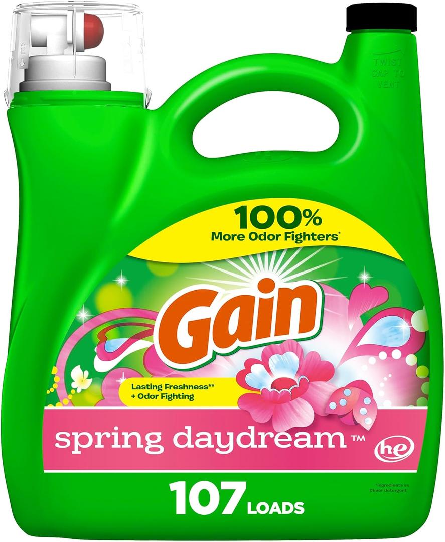 Gain + Aroma Boost Liquid Laundry Detergent Spring Daydream Scent 107 Loads 154 fl oz HE Compatible