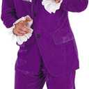 fun shack mens Mens 60s Movie Gigolo Purple Suit (Large)
