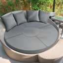 Patelai 66" Replacement Outdoor Daybed Cushion Cover Round Waterproof Fade Resistant Sun Bed Outdoor Cushion Cover Patio (Grey)