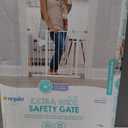 Regalo Safety 29-38.5" Baby Gate for Doorways & Bottom of Stairs, Pressure Mounted Baby Gate with Door for Babies, Toddlers & Pets, Tested & Safe for 30 Years, American Designed, American Owned, White