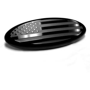 9 inch Front Grille Tailgate Rear American Black Flag Emblem 9"X3.5" Oval Decal Badge Nameplate for F150, F250, F350, Range (9", Black)