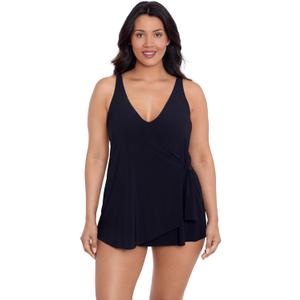 TrimShaper Women's Standard Lola Swim Dress, Black
 (18, Black)