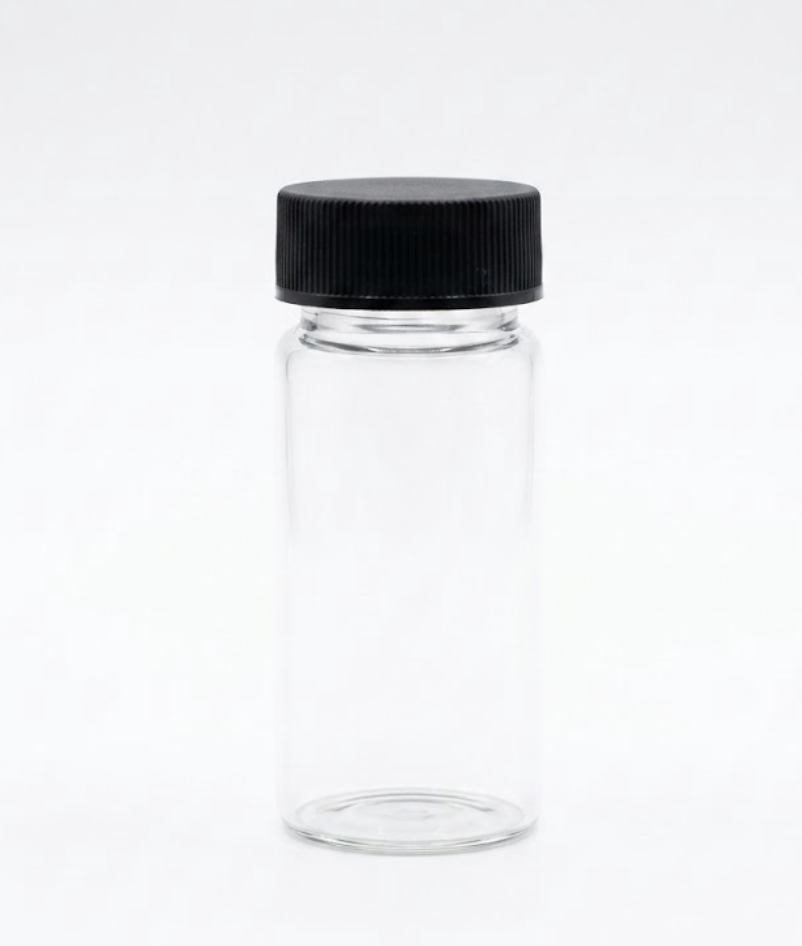 Clear Glass Vial 20pcs with white, leak-proof Glass Bottle Sealed Sample Vials