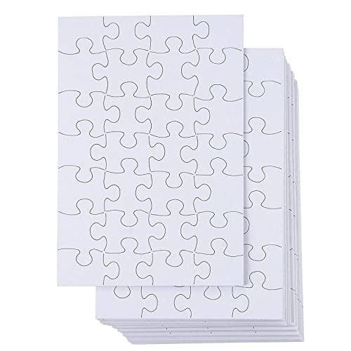 48 Sheets Blank Puzzles to Draw On Bulk – 6x8 inch Make Your Own Jigsaw Puzzle for Kids Crafts Projects (28 Pieces Each)