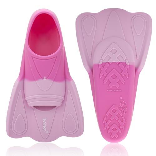Kids Swim Flippers 100% Silicone - Soft Swim Fins | Training, Snorkeling | Multiple Colors, Size: 2-4