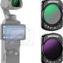 NEEWER Variable ND2-ND32 & ND64-ND512 Kit Compatible with DJI Osmo Pocket 3 Creator Combo Accessories, Limited Stops Neutral Density Filters, 2 Screen Protectors, Action Camera Accessories