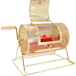 GSE Games & Sports Expert Brass Raffle Drum, Professional Raffle Ticket Spinning Cage, Holds 2,000 Tickets or 80 Ping Pong Raffle Balls (Available in Small, Medium, Large & X-Large)