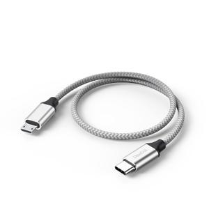USB C to Micro USB Cable 1ft, 16W Charging & 480Mbps Data Transfer USBC Type C to Micro USB Cord Braided Male to Male USB-C 2.0 30.5cm for Old Android Phone Kindle PS4 Xbox One and More (Silver)