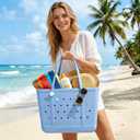Juyeesm X Large Beach Bag, Oversized Rubber Beach Bag, Washable Open Tote Bag Durable Tote Travel Bags