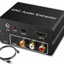 HDMI ARC Audio Extractor 4K60Hz, 192KHz HDMI ARC Adapter Converter to Optical TOSLINK SPDIF + RCA L/R+ Coaxial and Analog 3.5mm Stereo for Soundbar HDTV Speaker Amplifier Headphones (5in)