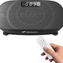 MERACH Vibration Plate Exercise Machine, Curved Vibration Plate for Lymphatic Drainage Weight Loss, Vibrating Plate with Real-Time Calorie Tracking on LED Display, Workout Equipment for Home Women Men (Black)