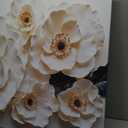 Large Wall Art For Living Room Floral White Wall Art 29" X 58"