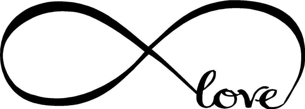 Wall Stickers Bedroom Decor Infinity Symbol Word Love Vinyl Art Decal (12'' X 33'', Black)